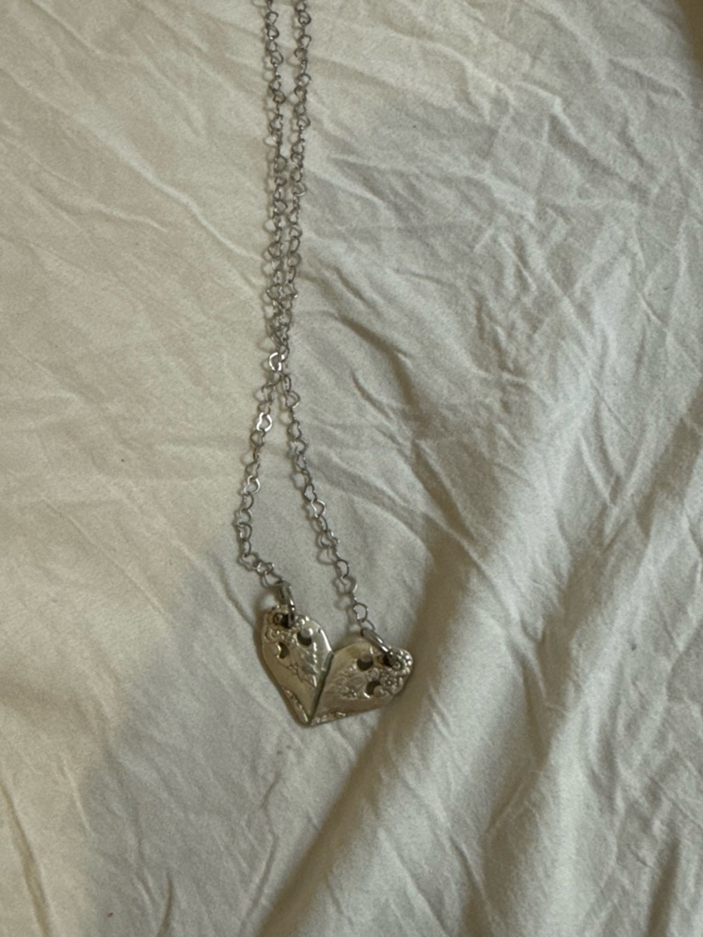Silver Heart Locket Necklace - Women's Jewelry